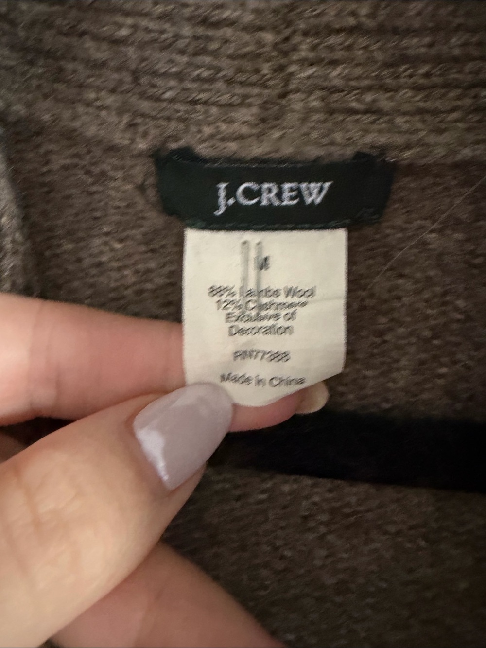 J.Crew Lambswool Cashmere Shawl Collar Toggle Cardigan Sweater Brown Size M - Picture 3 of 4